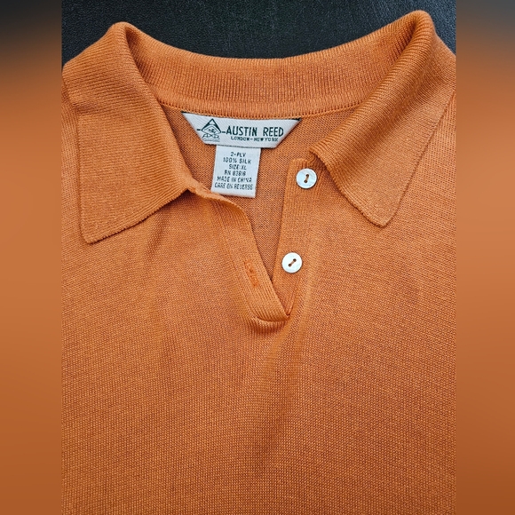 Vintage - Silk Austin Reed 2 Ply Orange Polo Jersey - Size XL - NWOT +1 Free - Picture 4 of 15